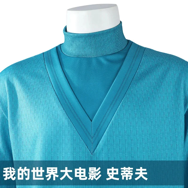 Dy20steve cosplay traje azul topo t camisa cosplay conjunto retro estilo futurista terno aventura roupa das mulheres dos homens halloween papel pla