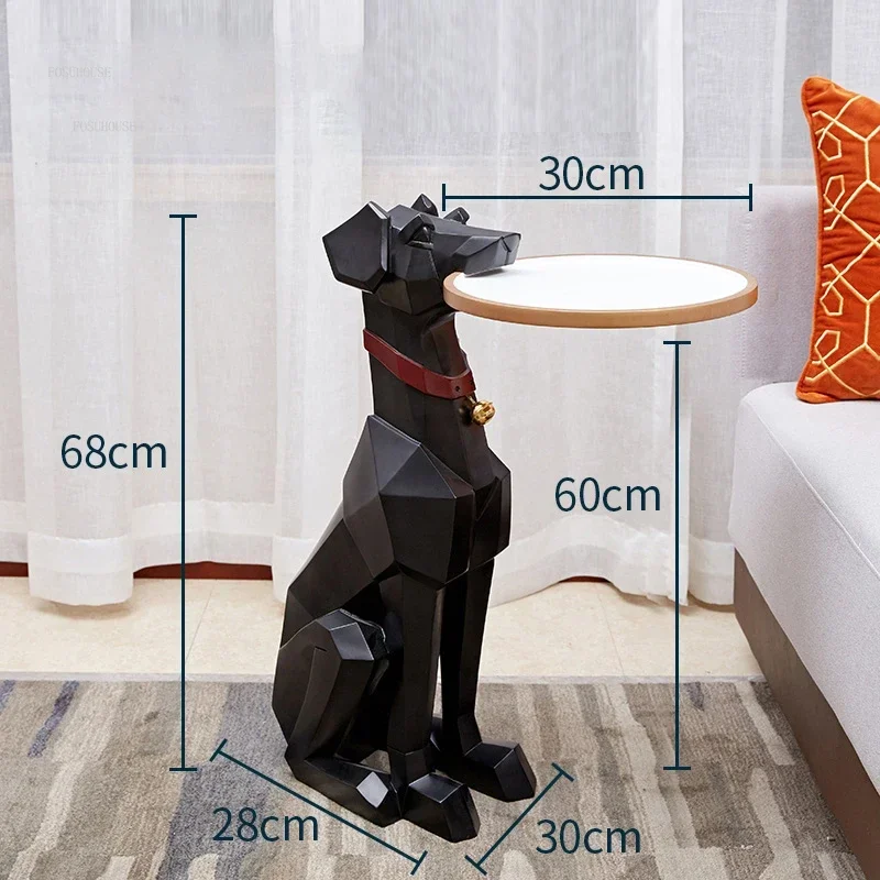 الشمال الفاخرة المنزل طاولات القهوة أثاث غرفة المعيشة الإبداعية أريكة طاولة جانبية السرير الجداول مصمم الطابق الكلب طاولة القهوة م #5