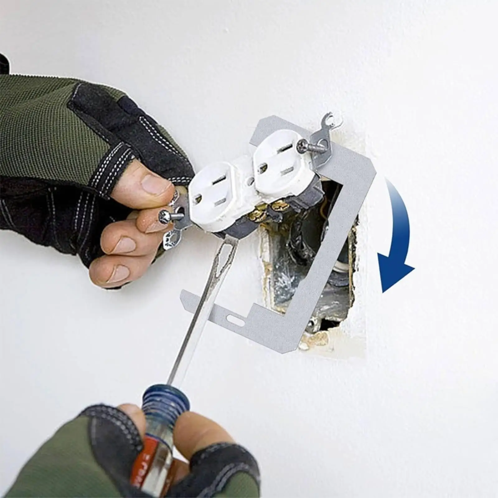 Powder Coated Wall Panel Spacer for Electrical Outlet Recessed Box Leveler Single Gang Home Hardware
