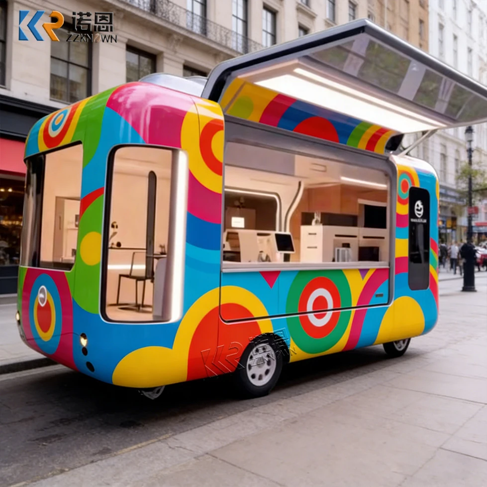 

Hot Sale Food Trailer Street Coffee Kiosk Mobile Food Truck Ice Cream Hotdog Foods Fast Food Trailer Commercial Customize