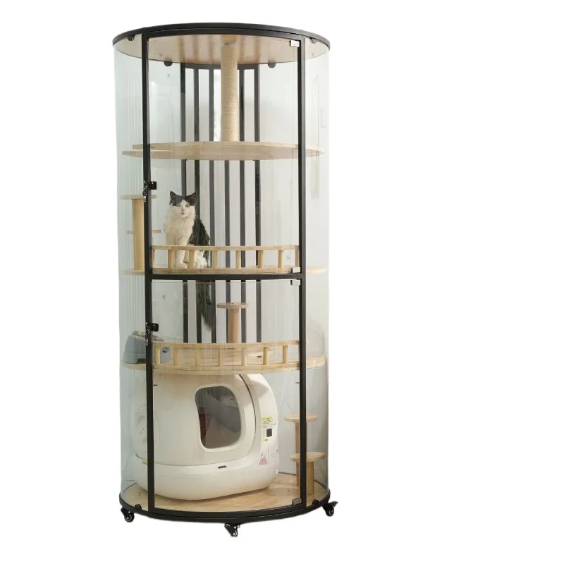 Panoramic cylindrical cat villa 360 ° cat cage