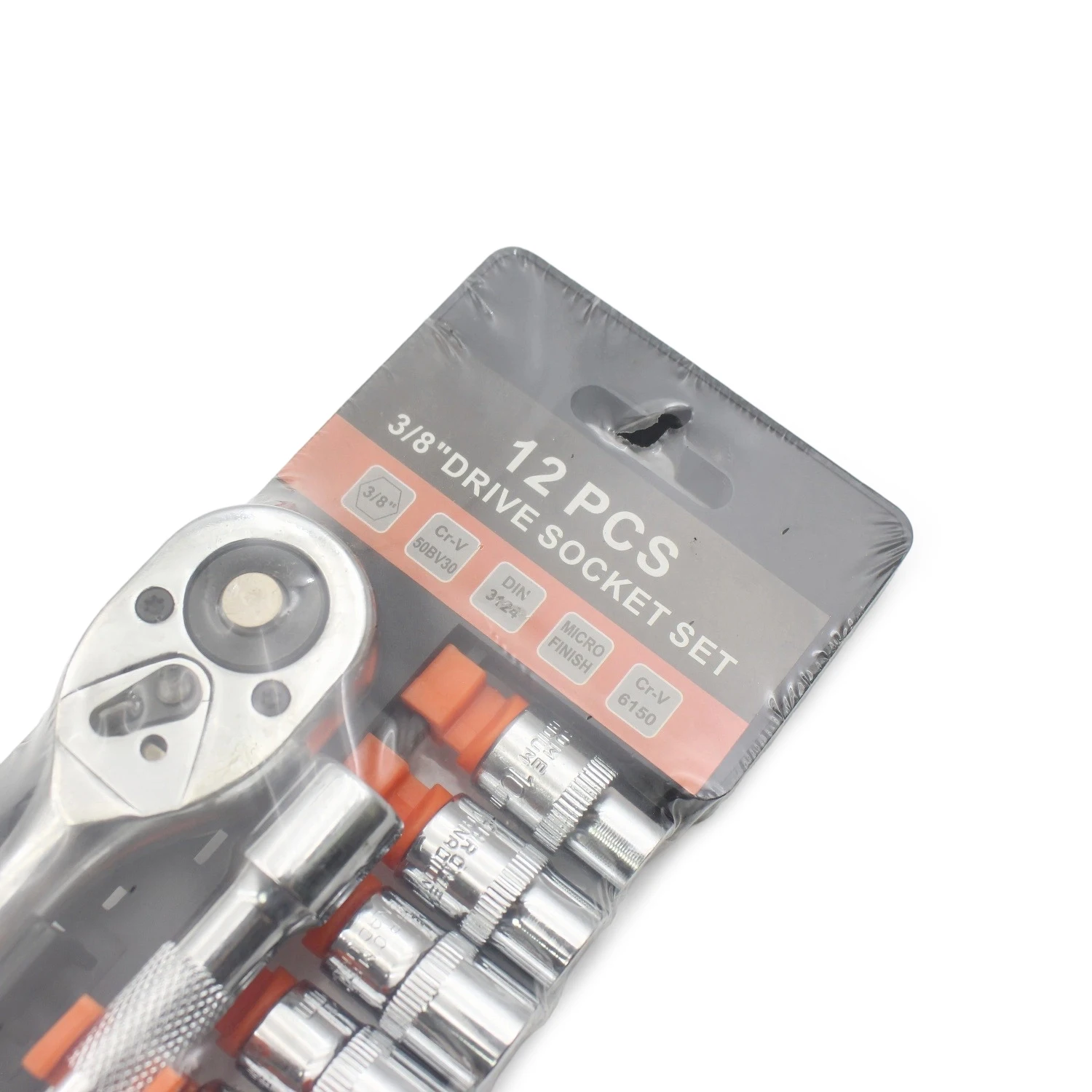 12Pcs 3/8" Drive Metric Chrome Ratchet Socket Wrench Set Hand Tool Kit for Car Motorcycle Bicycle Household Repair