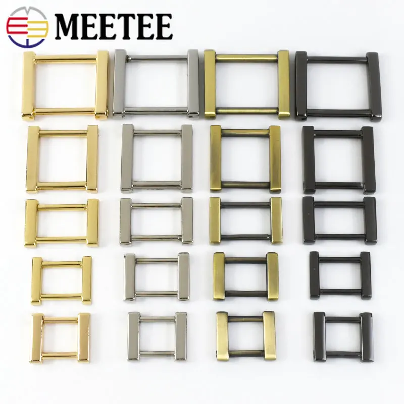 

5/10Pcs 13/16/20/25mm Metal Square Buckle D Ring Bag Strap Connector Hook Detachable Screw Clasp Webbing Belt Loop Accessories