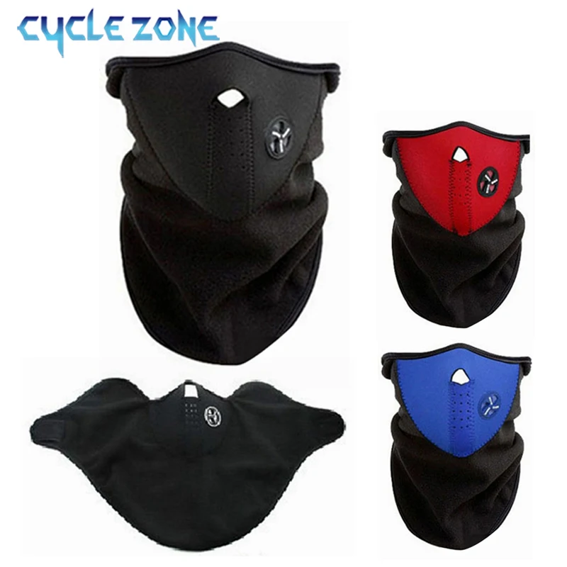 Black/Red/Blue Face Masks with Breathable Hole Unisex Winter Warm Mask Strap Style to Customize Tightness for Outdoor Cycling