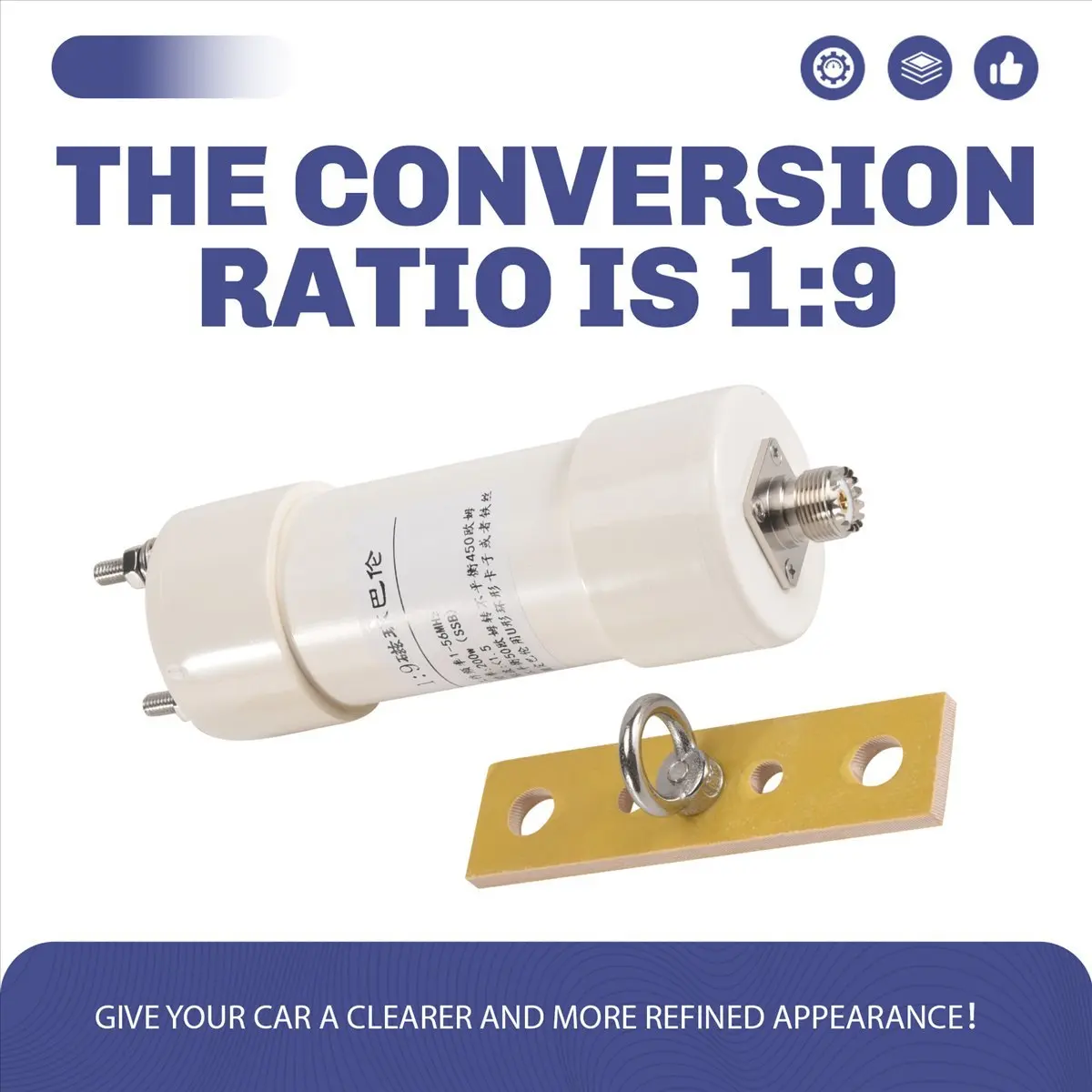 

[B63C] 1:9 Balun 200 Вт Коротковолновый балун HAM Длинная проводная HF антенна RTL-SDR 1-56 МГц 50 Ом до 450 Ом NOX-150 Магнитная