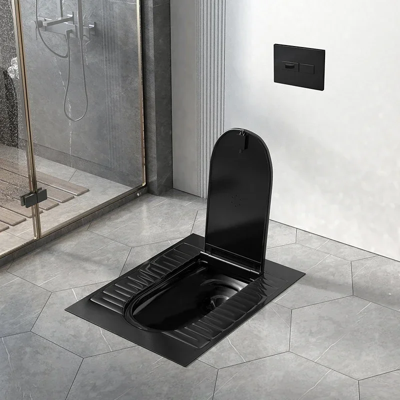 Recessed hidden concealed water tank with cover black squatting toilet