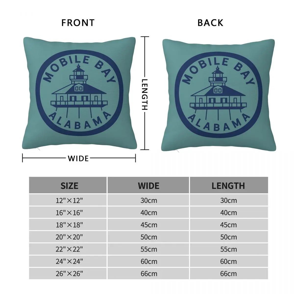 Mobile Bay Alabama Square Pillowcase Polyester Linen Velvet Pattern Zip Decor Throw Pillow Case Home Cushion Cover