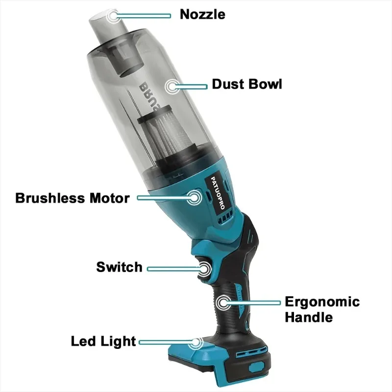 

5In1 Brushless Cordless Electric Vacuum Cleaner 90000r/min Portable Handheld Rechargeable Vacuum Cleaning for Makita 18V Battery