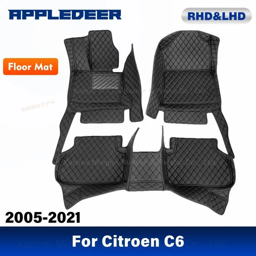 

For Citroen C6 2005-2021 2020 2018 2017 Car floor mats Custom auto foot Pads automobile carpet cover interior accessories