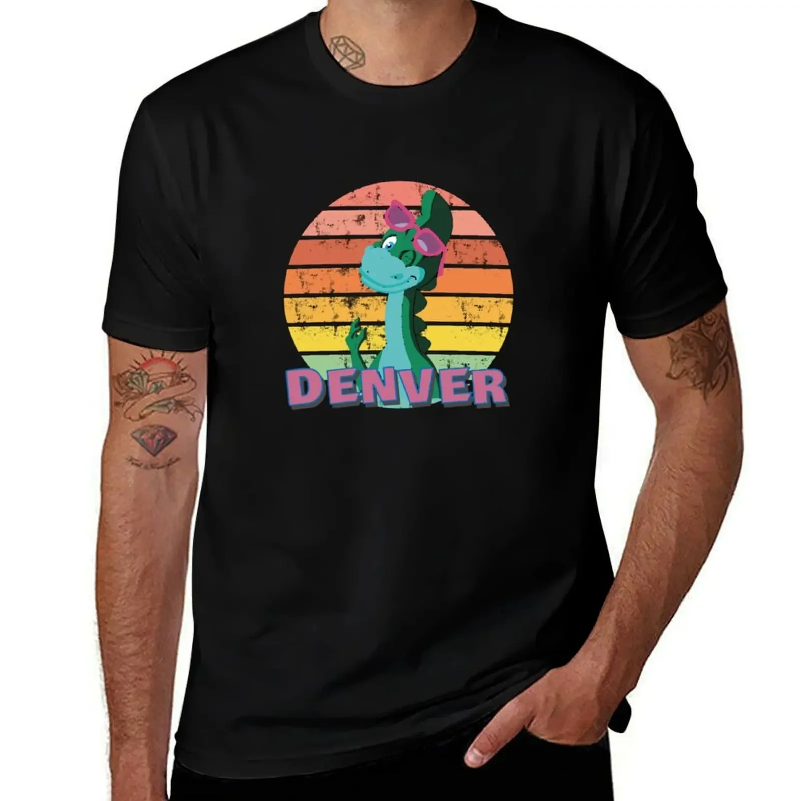 Denver The Last Dinosaur Funny Tee T-Shirt heavyweights oversized graphic tee graphic tee shirt plain anime shirts men