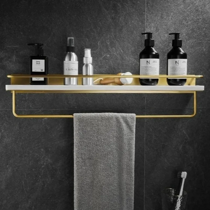 Home Bathroom Wall Shelves No Drill Multifunctional Bathroom Fixtures Accessories Convenient Household Hanging Organizer Rack