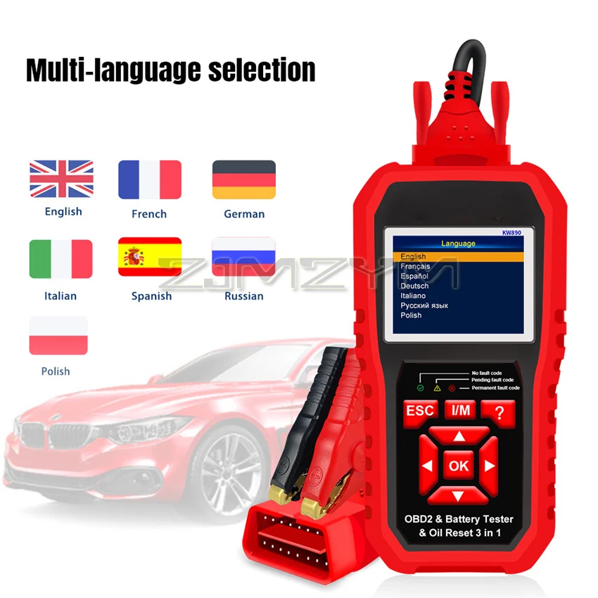 KW890 Car Scanner Three In One Battery Tester Supports System XP WIN7 WIN8 WIN10 And Supports 7 Languages