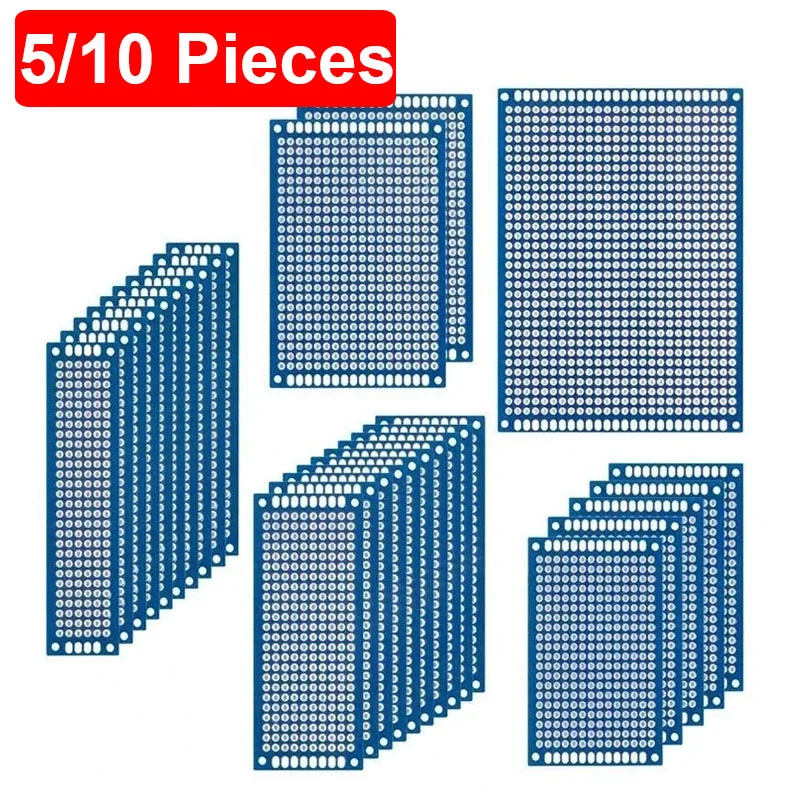 5/10PCS PCB Board Prototype Board Blue 3x7cm 4x6cm 5x7cm 7x9cm Double Sided Circuit Boards DIY Electronic Kit