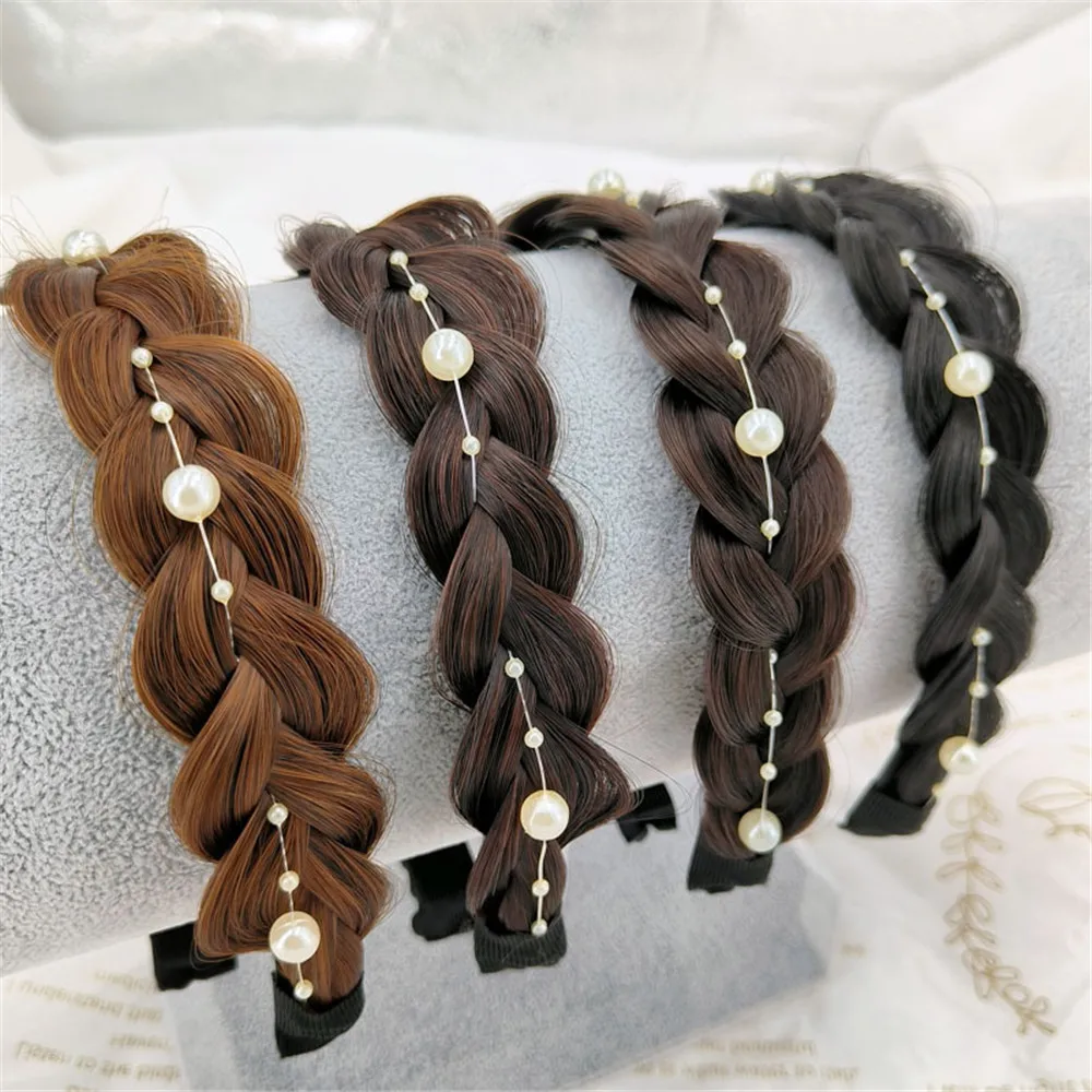 1pc Wig Twist Headbands for Women Wide Fishbone Braids Hairbands Handmade Retro Head Hoop Styling Headwear Hair Accessories