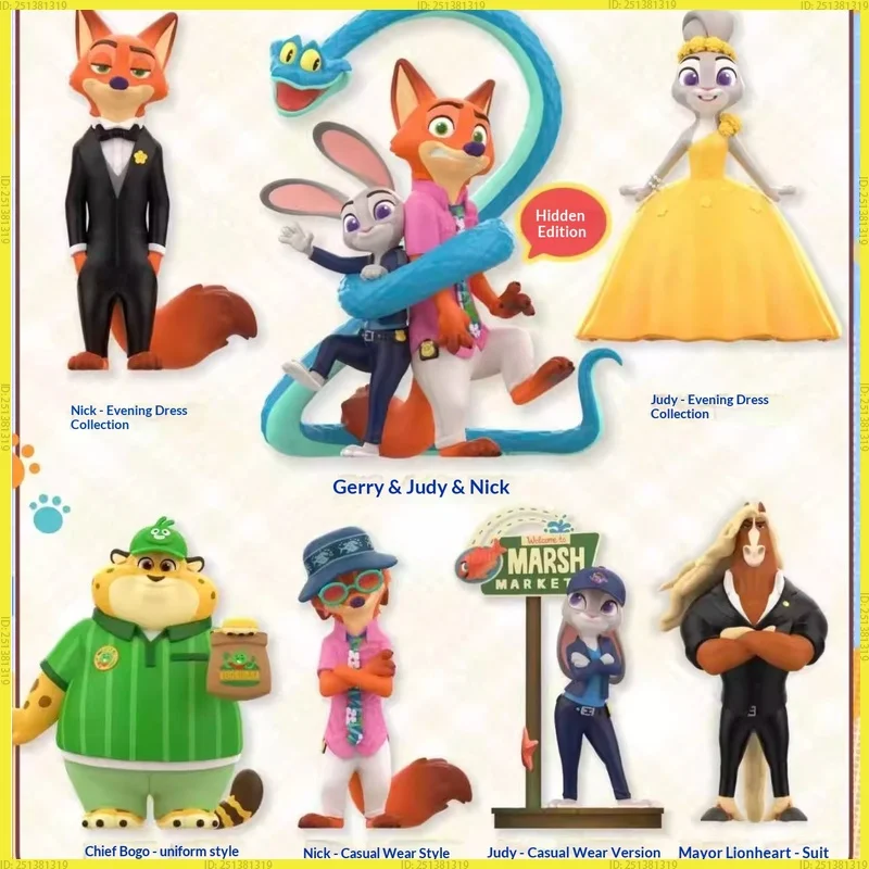 Authentic Zootopia 2 New Journey Series Judy Nick Evening Dress Animal Collectible Trending Mystery Child Top Action Figure Toys