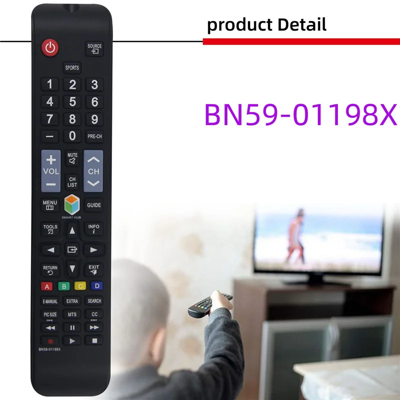 Substituição remota para Samsung Smart TV, BN59-01198X, UN40J6200 UN40J6300 UN55J6200 HDTV SUHDTV UN40J520D 5500 Series