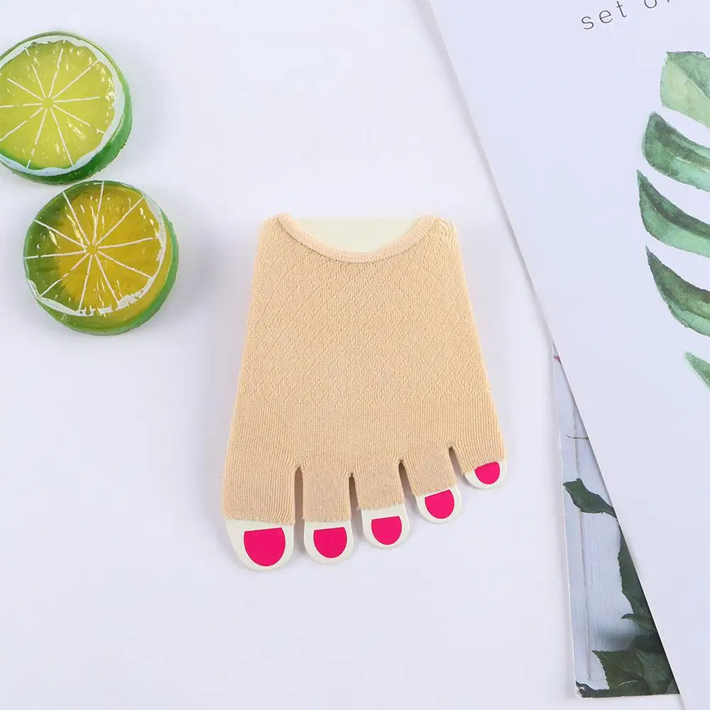 Elastic Invisible Summer Non-slip Mesh Cotton Open Toe Socks Sock Slippers Half Palm Socks
