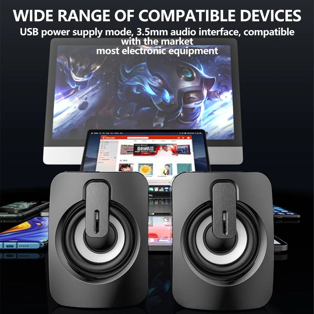 USB Wired Speakers Mini Computer Speaker Stereo Sound Surround Loudspeaker For PC Laptop Notebook Not bluetooth Loudspeakers