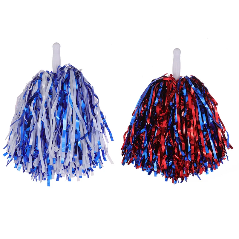 

Cheerleading Pom Poms With Handle Cheer Balls Gold Yellow Pink Red Green Blue For Hand Dance Women Girl Kids Pompoms Accessories