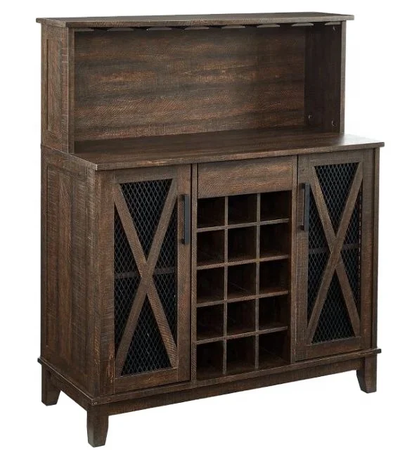 Nuevo Diseño clásico moderno, fuente para el hogar, barra de caoba, estación de café, gabinete para microondas, gabinete para Bar de vino
