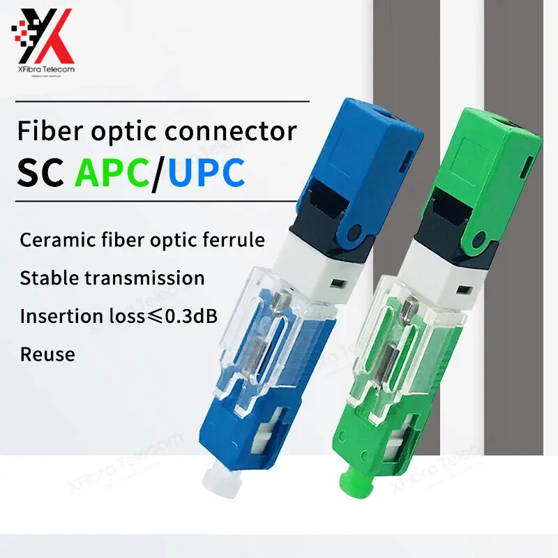 

Fast APC Optica FTTH SM Single Mode Fiber Optic Quick Connector UPC SC Field Assembly Free Shipping