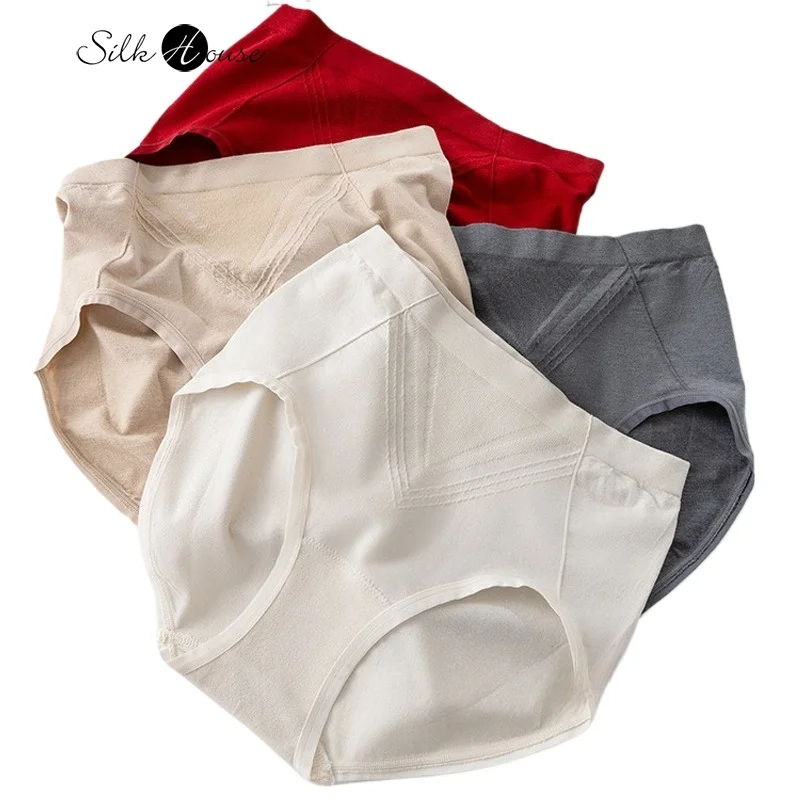 

Skin-friendly Natural Mulberry Silk Seamless Knitted One-piece High Elasticity Hug The Hips Women's Solid Color Triangle Pants