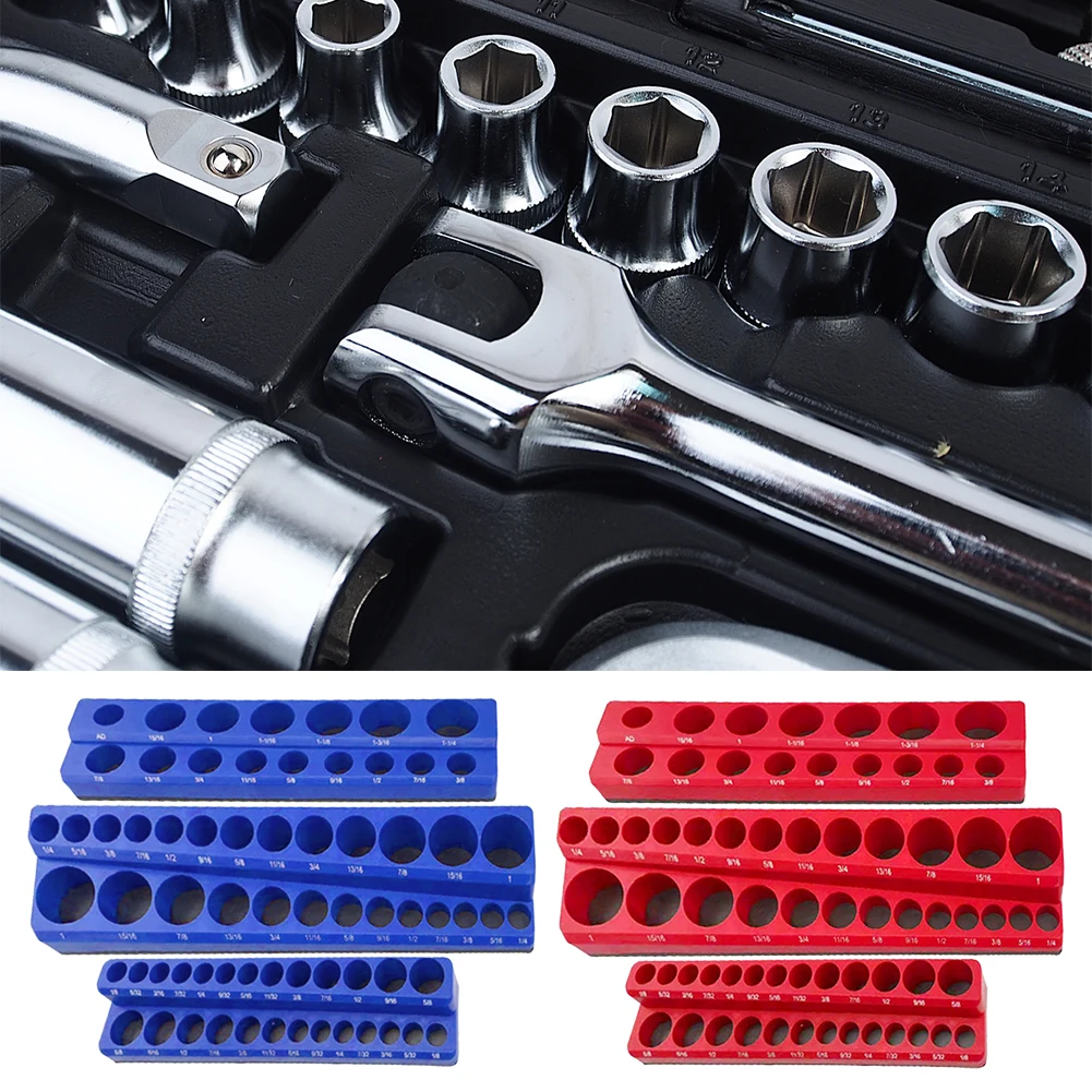 

Magnetic Socket Organizers Plastic Socket Display Holder Kit 1/2 3/8 1/4 Drive Metric SAE Socket Trays Professional Metric Tool