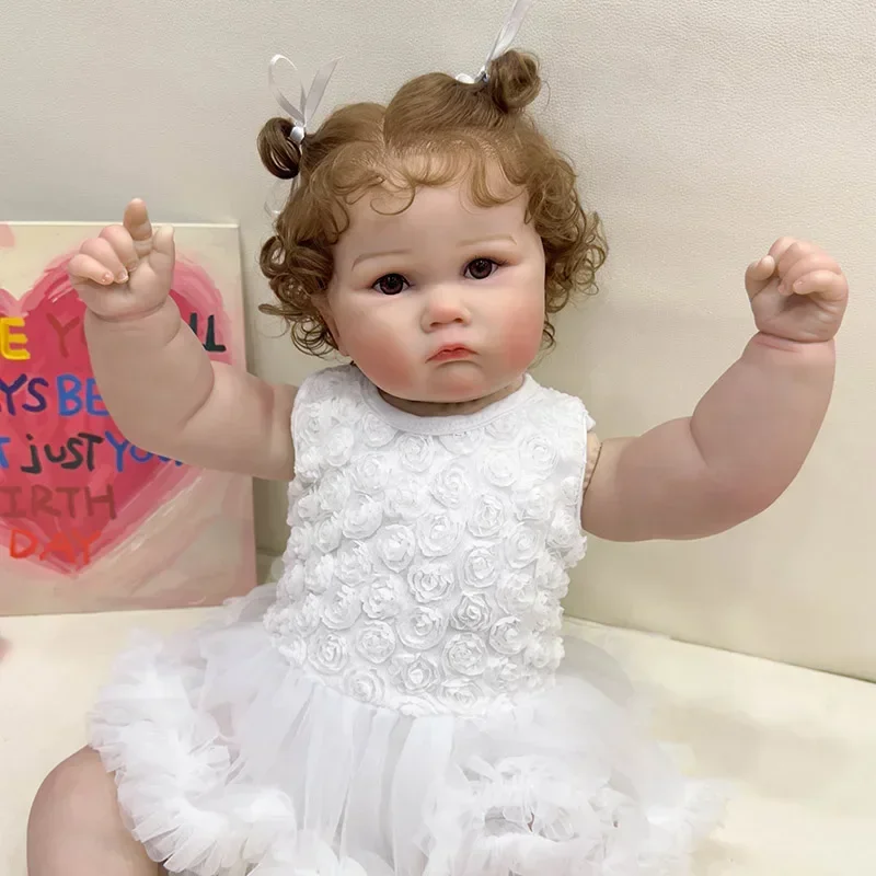 60CM Reborn Toddler Doll CHARLOTTE Lifelike Princess Girl High Quality 3D Skin Paint Multiple Layers Visible Veins Toys