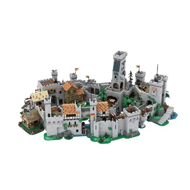 MOC Complete Set Of Large Castles in Medieval Towns Modular Architecture Technology Building Blocks Model Kid's Toys Bricks Gift