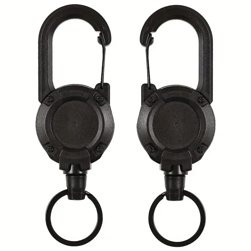 1/2/4 Stück ausziehbare, einziehbare Halterungen, Schlüsselanhänger, robuste Clip-Halterungen mit Karabiner, Schlüsselanhänger für Herren, Outdoor-Taschen – Detail 10