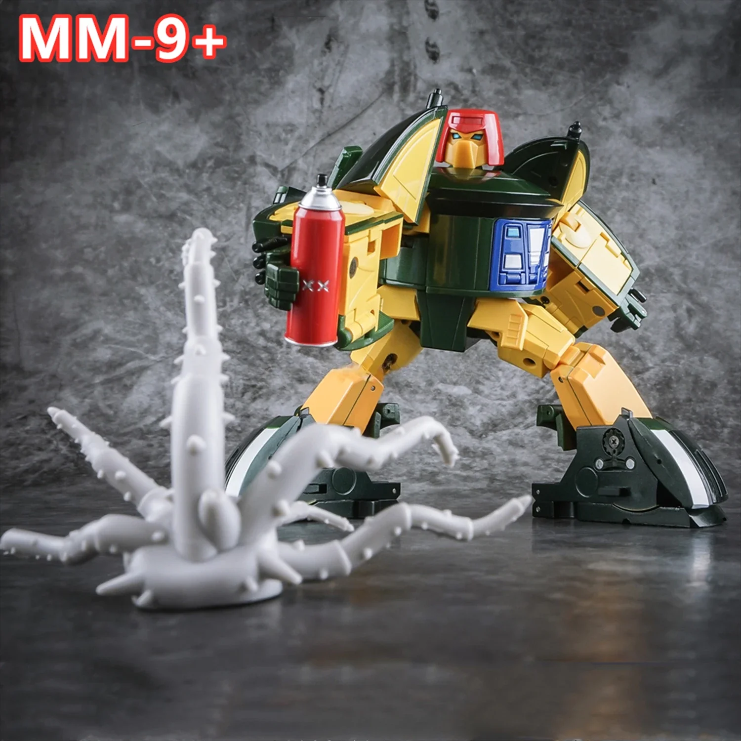 

In stock X-Transbot Transformation MM-9 + MM9 + Cosmic Green Metallic G1 Action Figure Robot Toy with Box