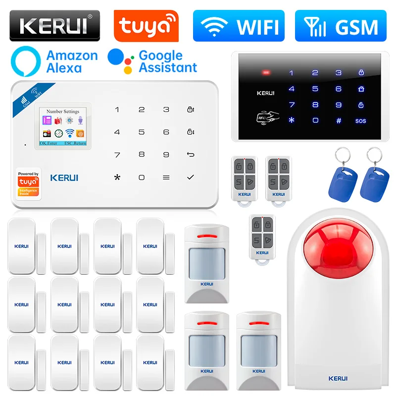 

KERUI W181 Main Security Unit Alarm System for Home Wireless WIFI GSM Alarm Support Alexa Tuya Smart Motion Sensor Siren