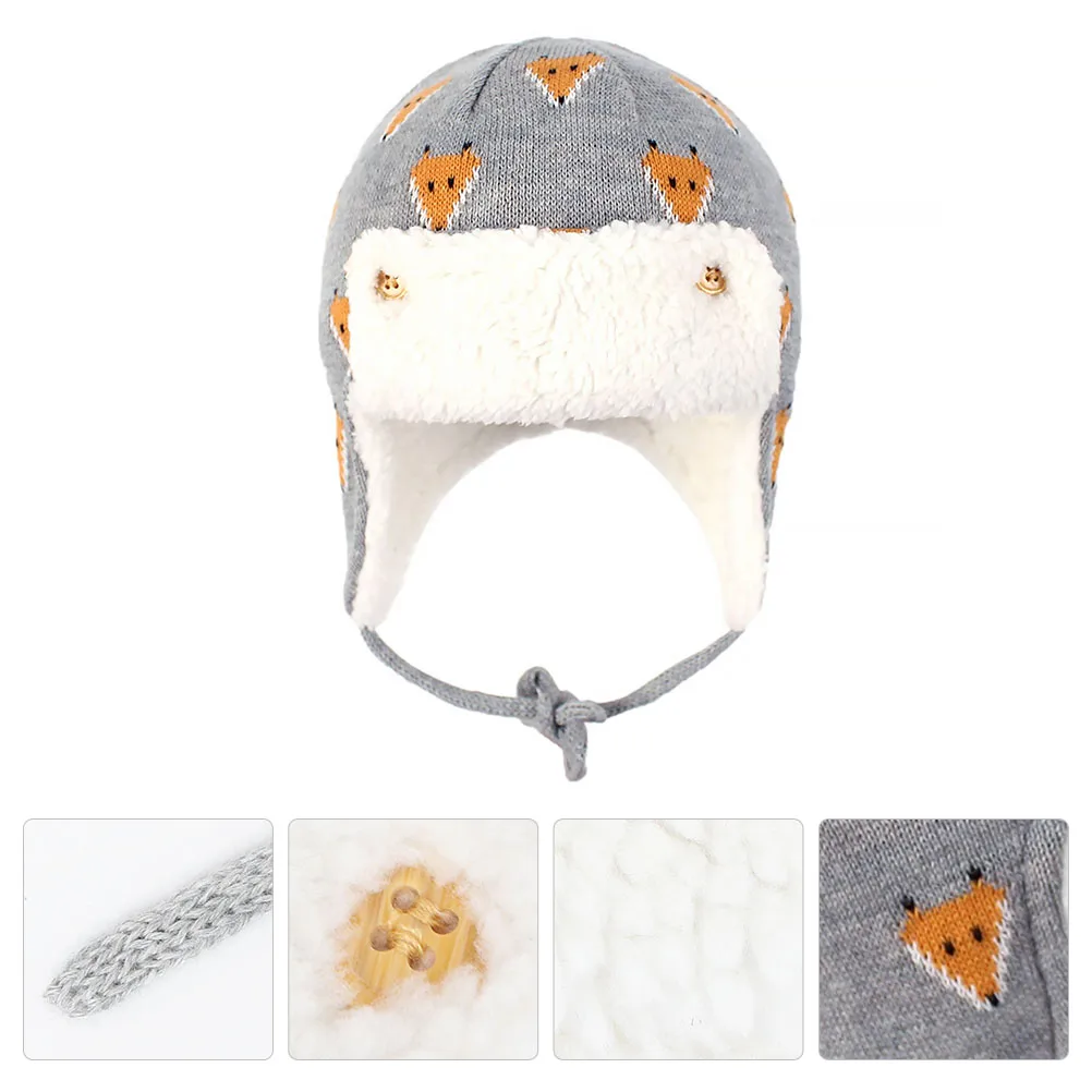 

Children Cotton Warm Child Cotton Hat Hat Pattern Hats Winter Skiing Pattern Cap Kids Comfortable Lovely Design
