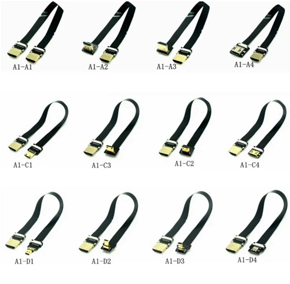 FPV HDMI-compatible Male to Female 90 degree UP Angled FPC Ribbon Flat Extension Cable Pitch 20pin Plug Connector