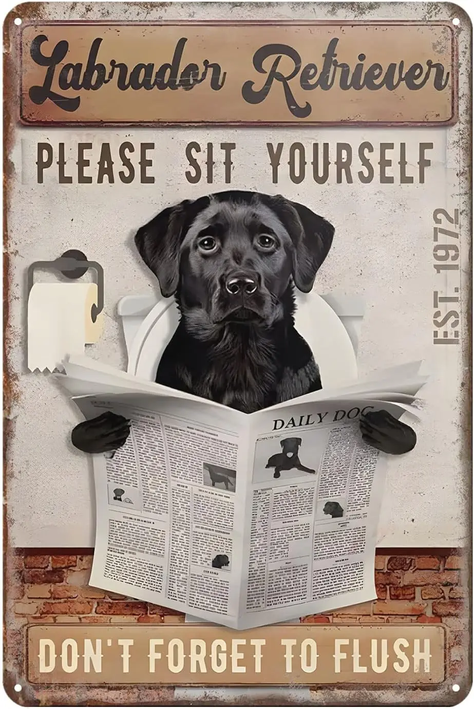 Funny Metal Sign Labrador Retriever Dog Bath Room Company Tin Sign Home Kitchen Bar Cafe Club Cave Wall Decor Vintage Bathr sign