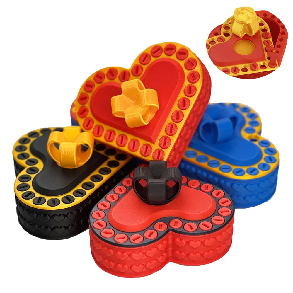 

New 3D Printed Gift Box Love Annoying Gift Box With Screws Funny Prank Screw Box Colorful Exquisite Sundries Storage Container