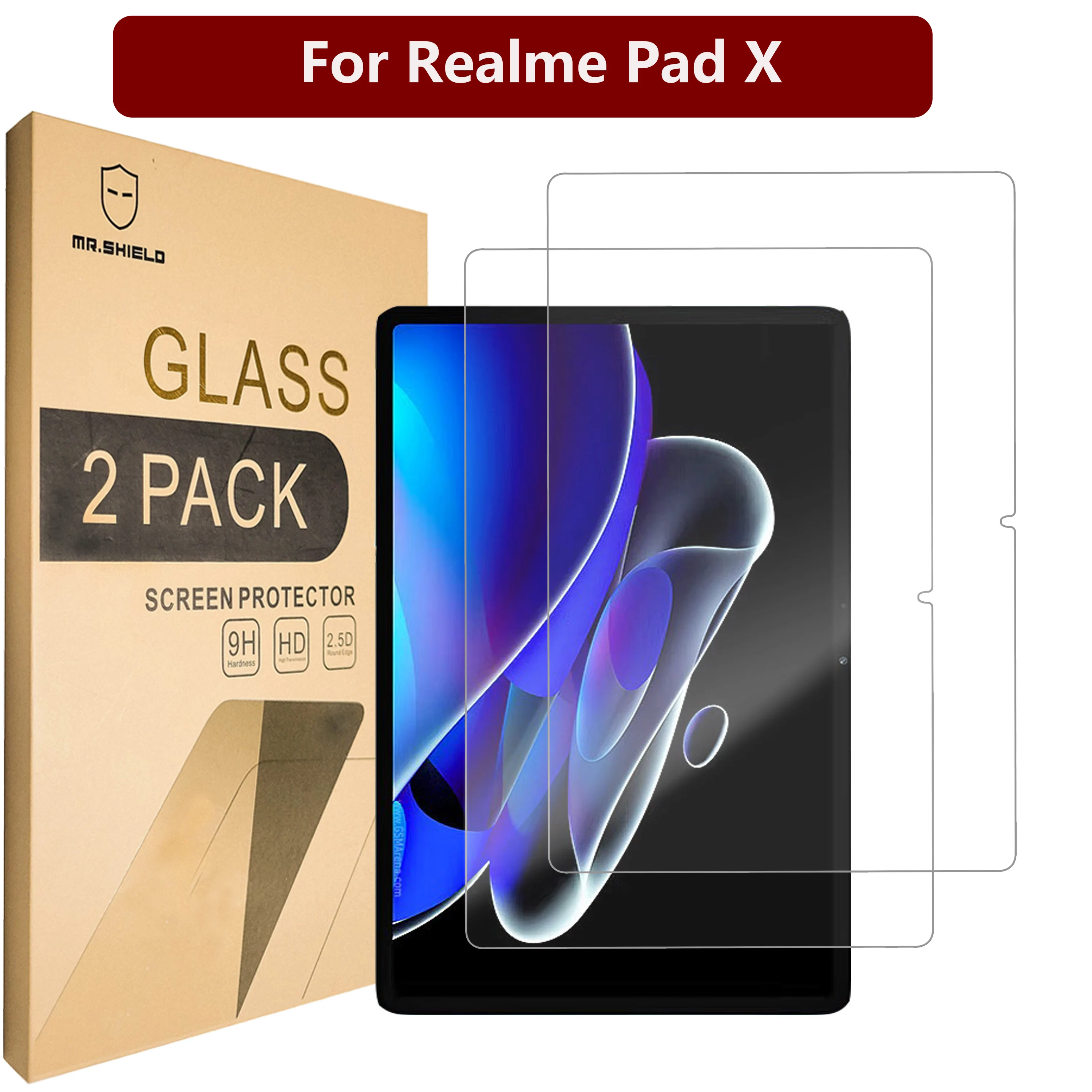 Mr.Shield [2-Pack] Screen Protector For Realme Pad X [Tempered Glass] [Japan Glass with 9H Hardness] Screen Protector