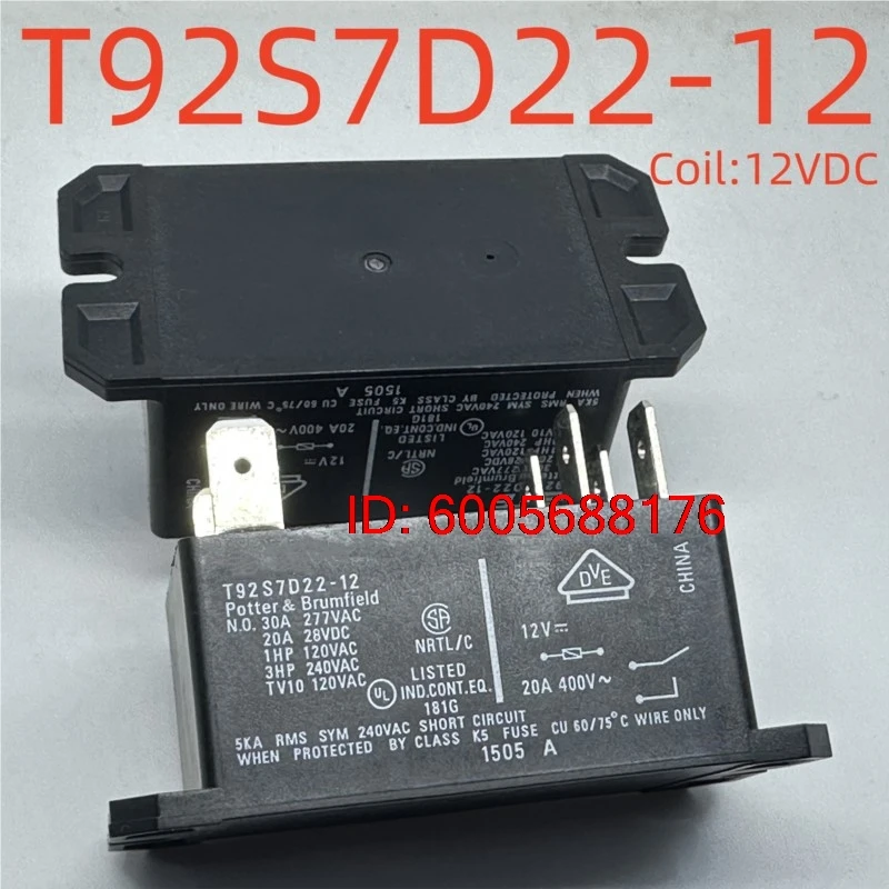 10PCS New T92S7D22-12 (T922A-12V-30A) Relay 6pins