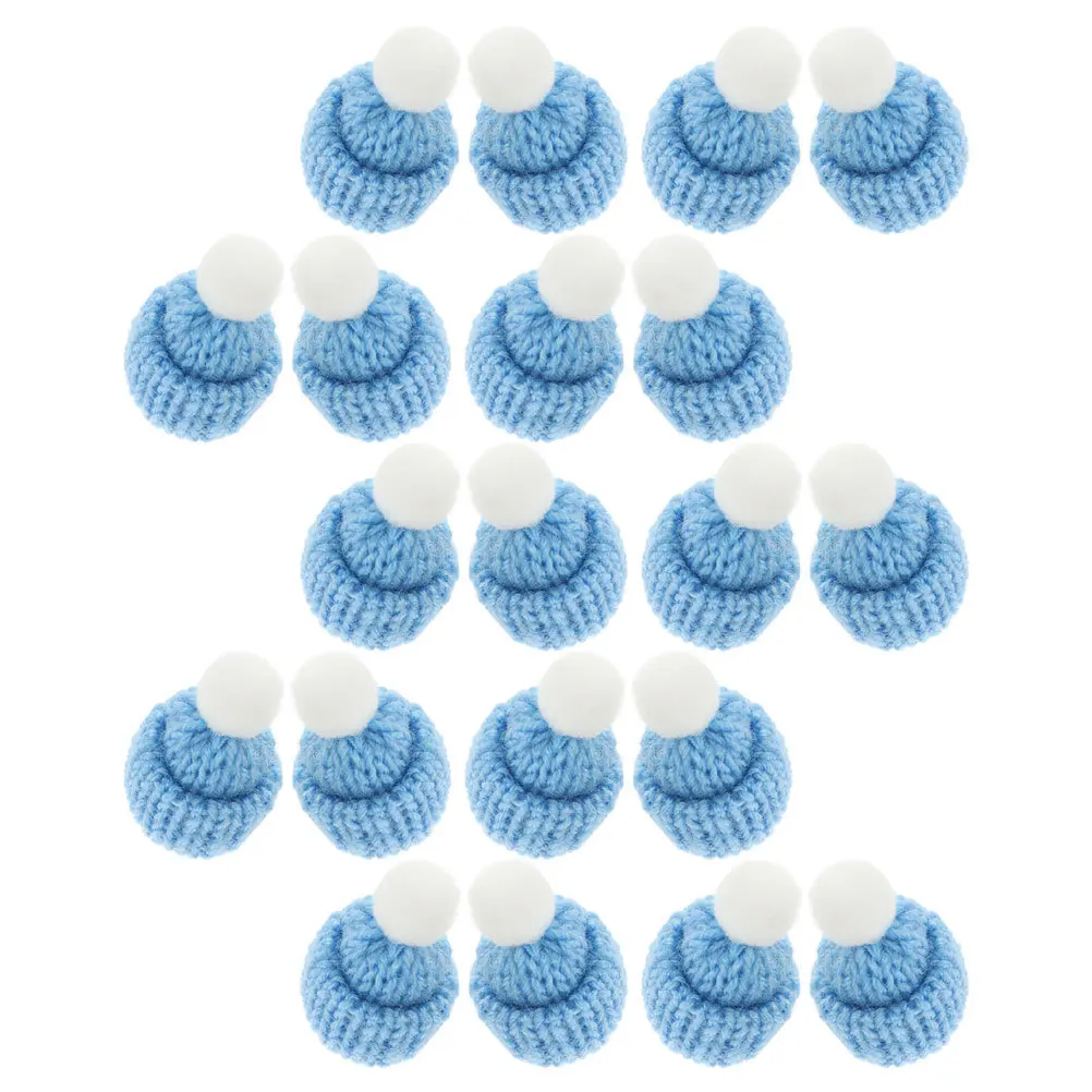 

20Pcs Mini Christmas Knit Hats Mini Woolen Knitting Accessories for Holiday Crafts Snowman Ornaments Xmas Party Decorations