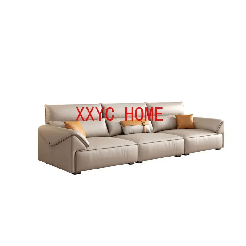 Light Luxury Leather Sofa Living Room Small Household Head Layer Cowhide Modern Simple Leather Sofa