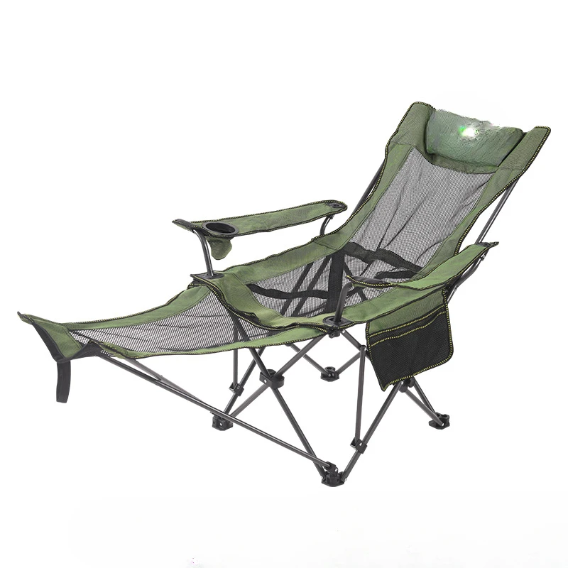 Portable adjustable recliner outdoor backrest sitting and lying down beach leisure chair