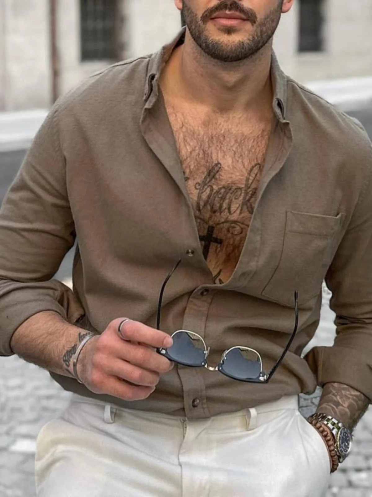 

Men's Faion Trend irt Crossborder Sle Loose Fit Long Sve Thiened Autumn Flannel Color Casual Busin irt