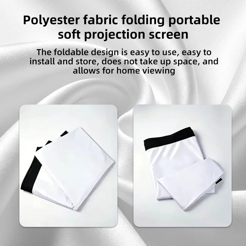 Portable Projector Screen 16:9 Washable Ultra Wide Viewing Angle Home Theater Projection Screen 84 100 120 Inch