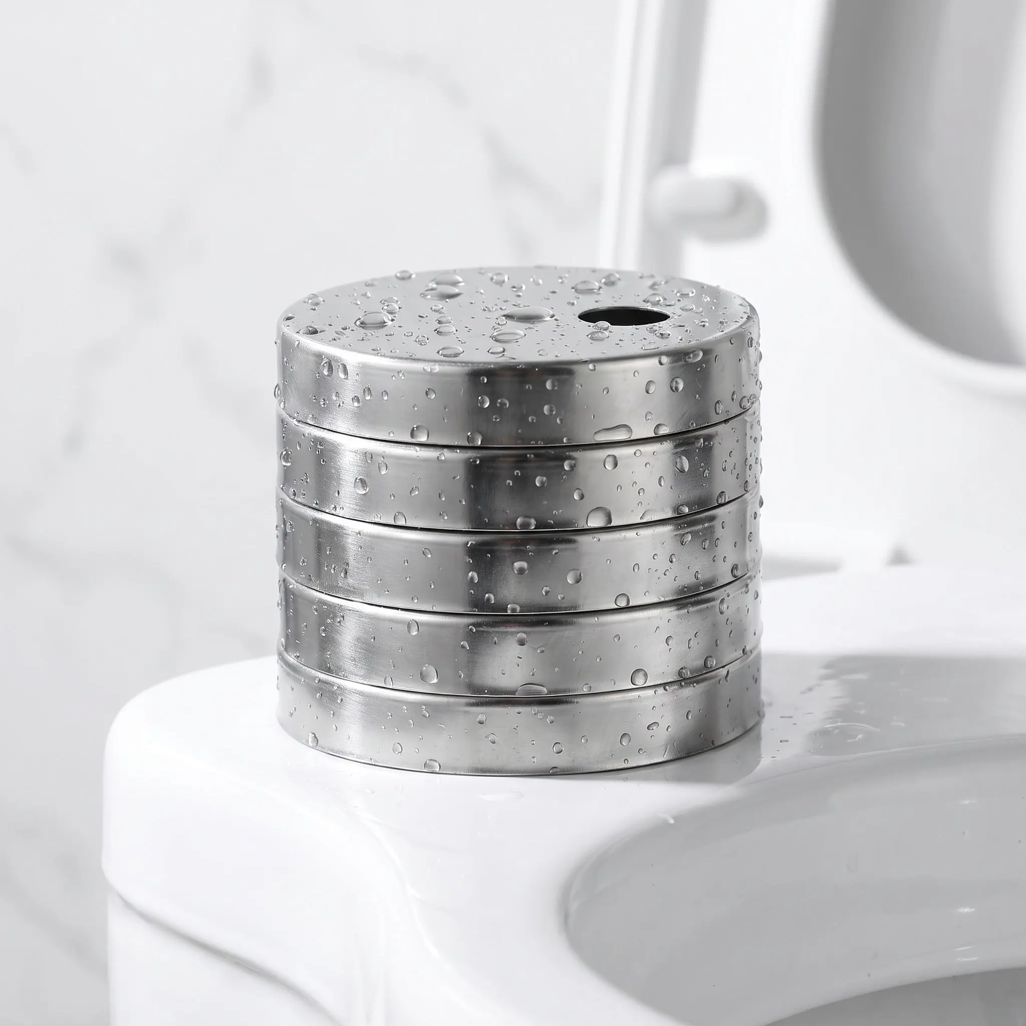 2Pairs Toilet Bolt Caps Decorative Metal Covers Round Design Bathroom Repair Parts Screw Bolt Covers Toilet Lid Accessories