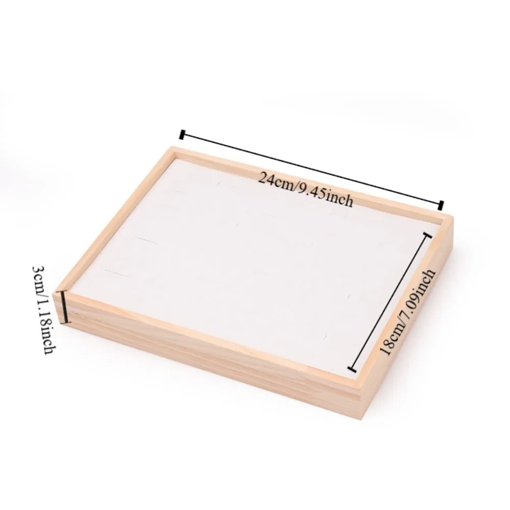 48 Grids Wood Rings Tray Exquisite Ear Studs Case Earrings Display Tray Velvet Jewlery Organizer Ring Earring Holder