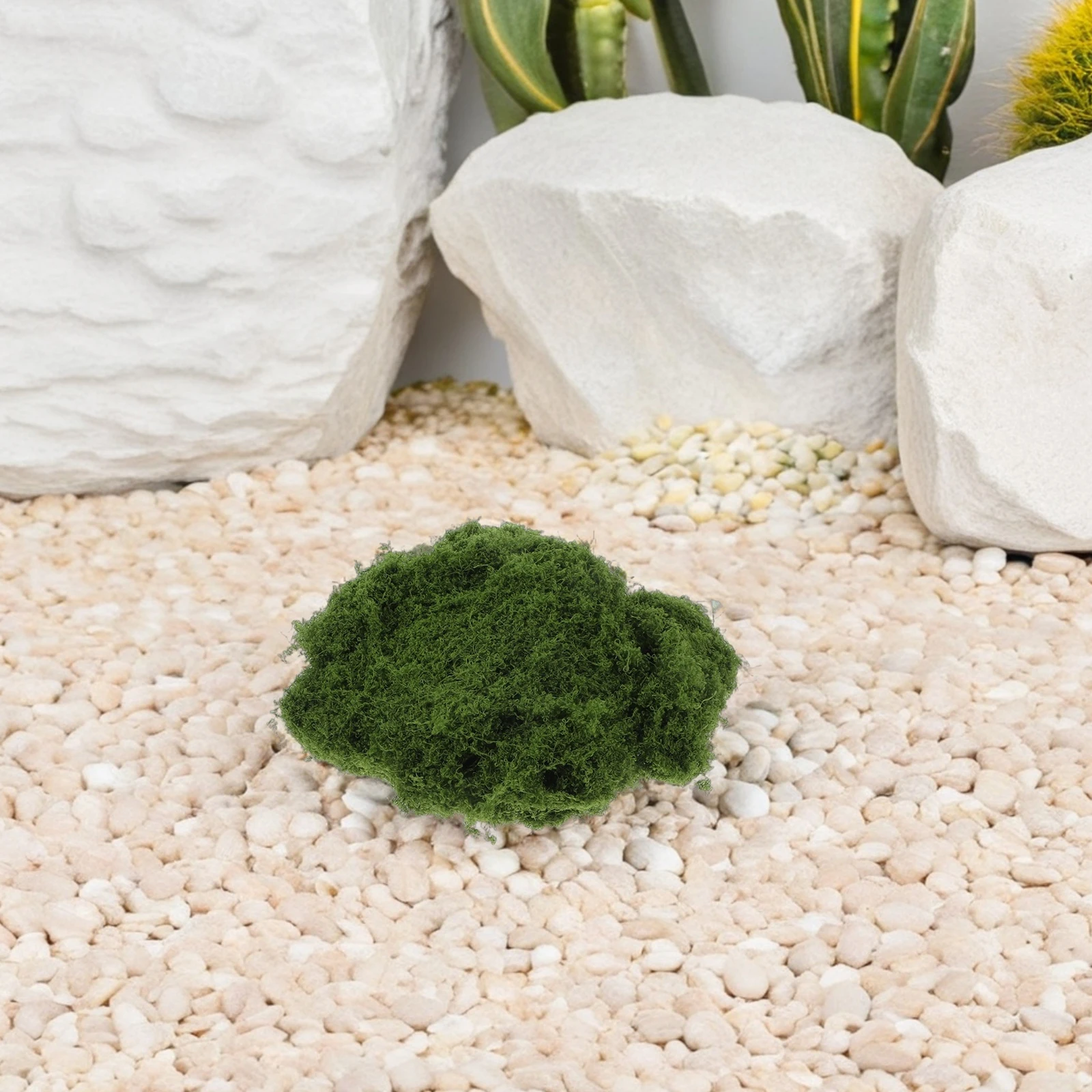 

3pcs Micro Landscape Decoration Artificial Fake Green Grass Polyester Moss Blocks for Planters Craft Centerpieces