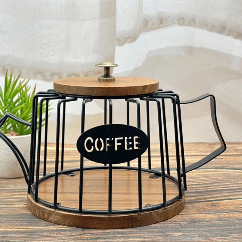 

4x7b Coffee Cup Cup Iron Holder деревянный базовый организатор кухни для дома использование