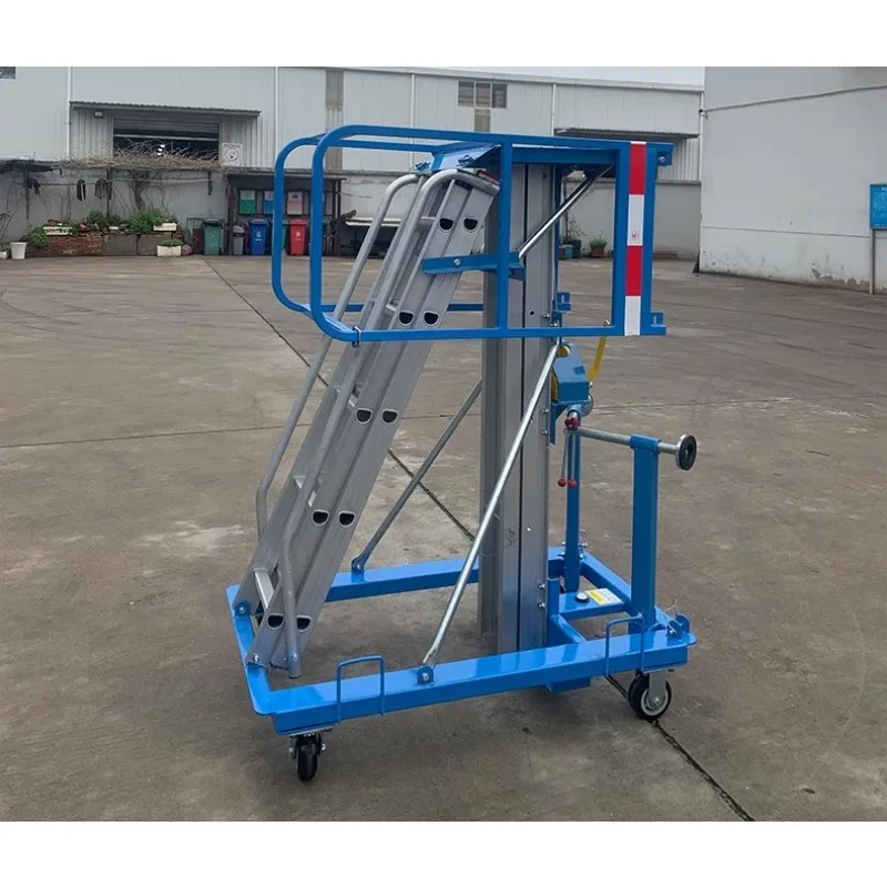 Manual Climbing Ladder Hand-cranked Climbing Ladder Warehouse Special Lifting Platform Manual Climbing Platform Ladder