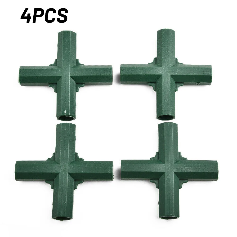 4PCS Trellis Connector Plastic Structure Connector Outdoor Garden Greenhouse DIY Material Pole Joints Adapter Gardening Supplies