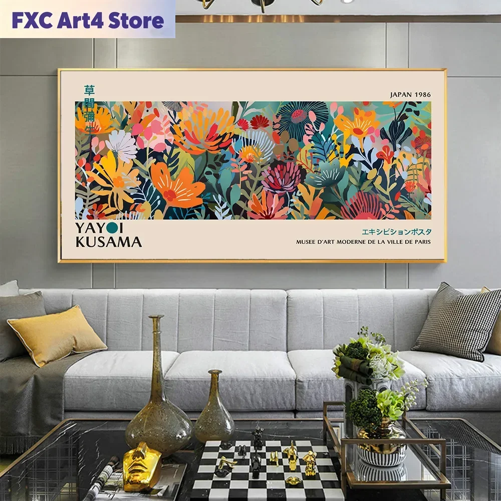 Frameless 100x200cm Yayoi Kusama Wall Art Poster Yayoi Kusama Canvas Art Prints Yayoi Kusama Wall Decor Picture Kusama Canvas Pa